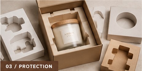 Open candle gift box showing product placement